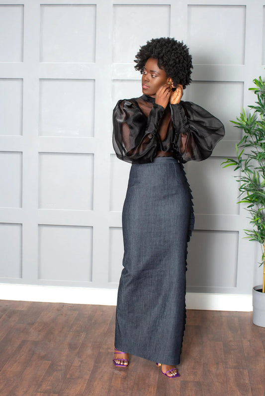 Denim side Detailed Skirt Josh And Nicol