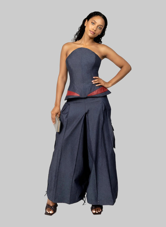 Leah Denim Bustier Top Josh And Nicol