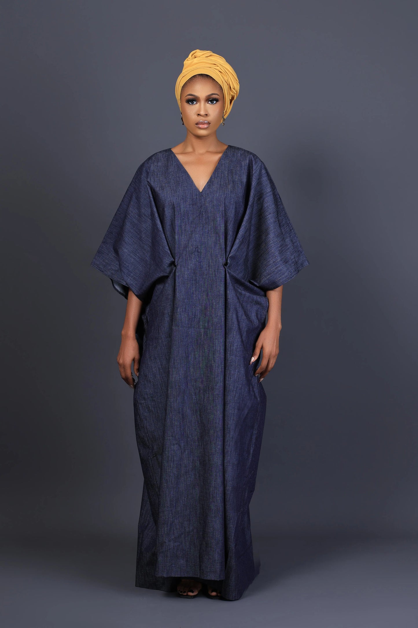 Riri Denim Kaftan Dress. Josh And Nicol