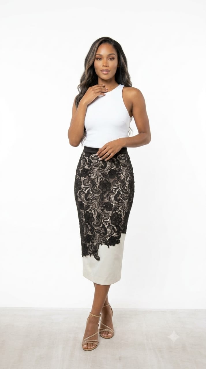 Adaeze Lace Pencil Skirt Josh And Nicol