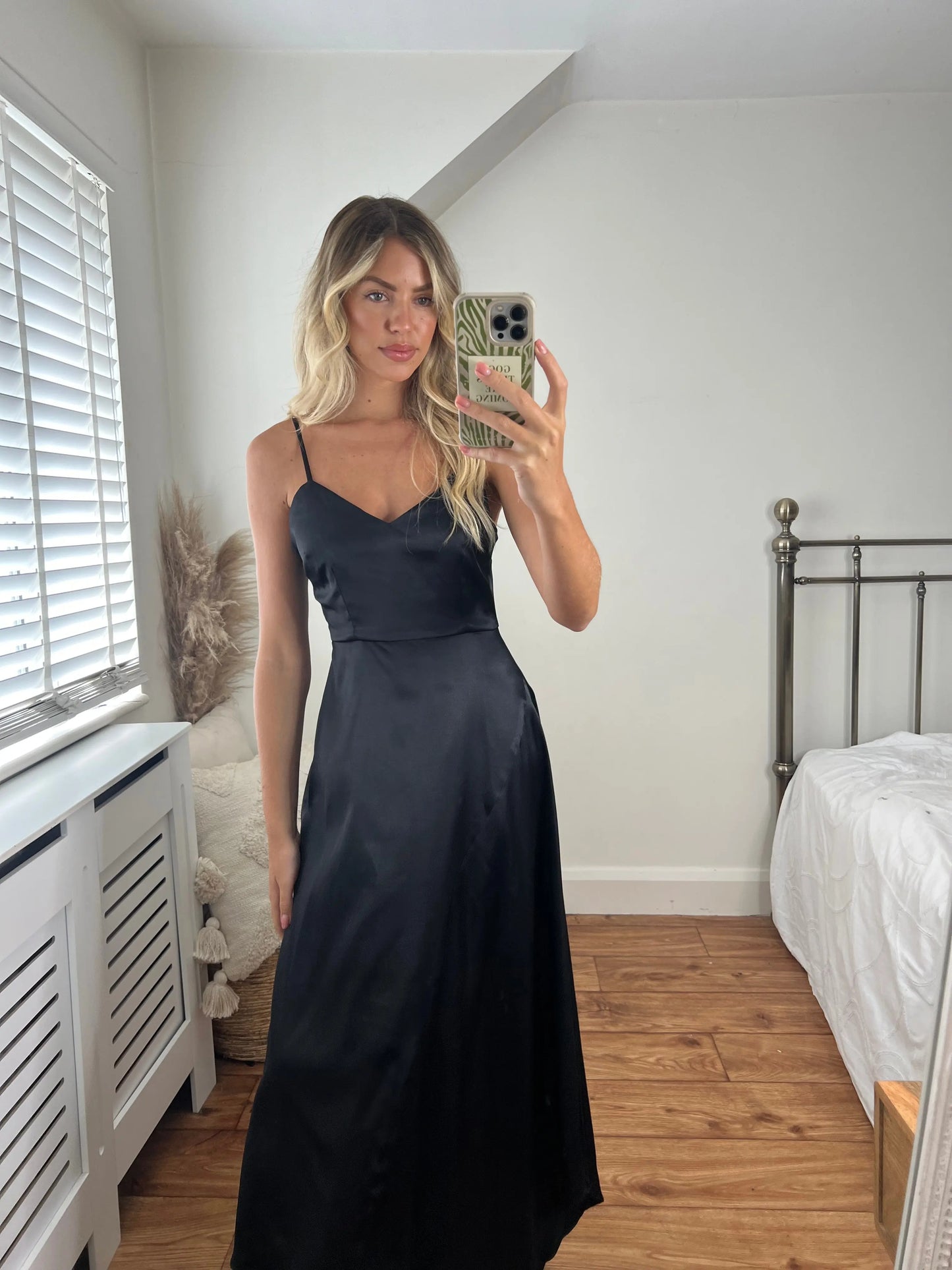 Lana Asymmetric Satin Dress- Black Josh And Nicol