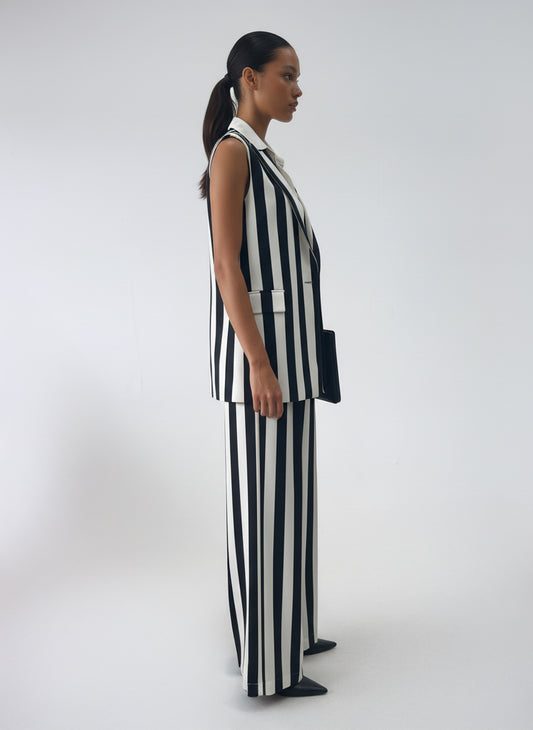 Boardroom Bold Striped Vest & Wide-Leg Trouser Set Josh And Nicol