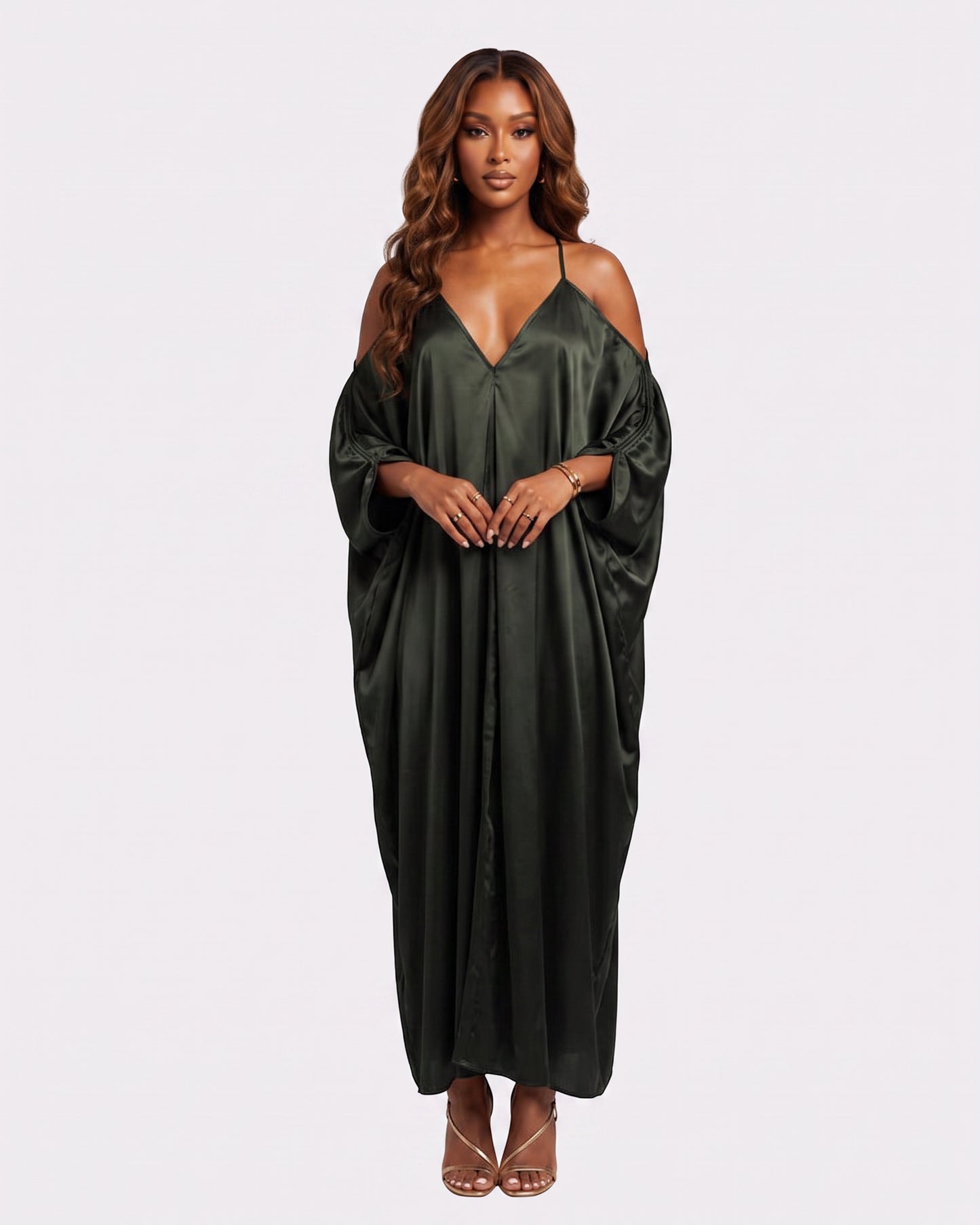 Satin Off-Shoulder Maxi Dress Josh And Nicol