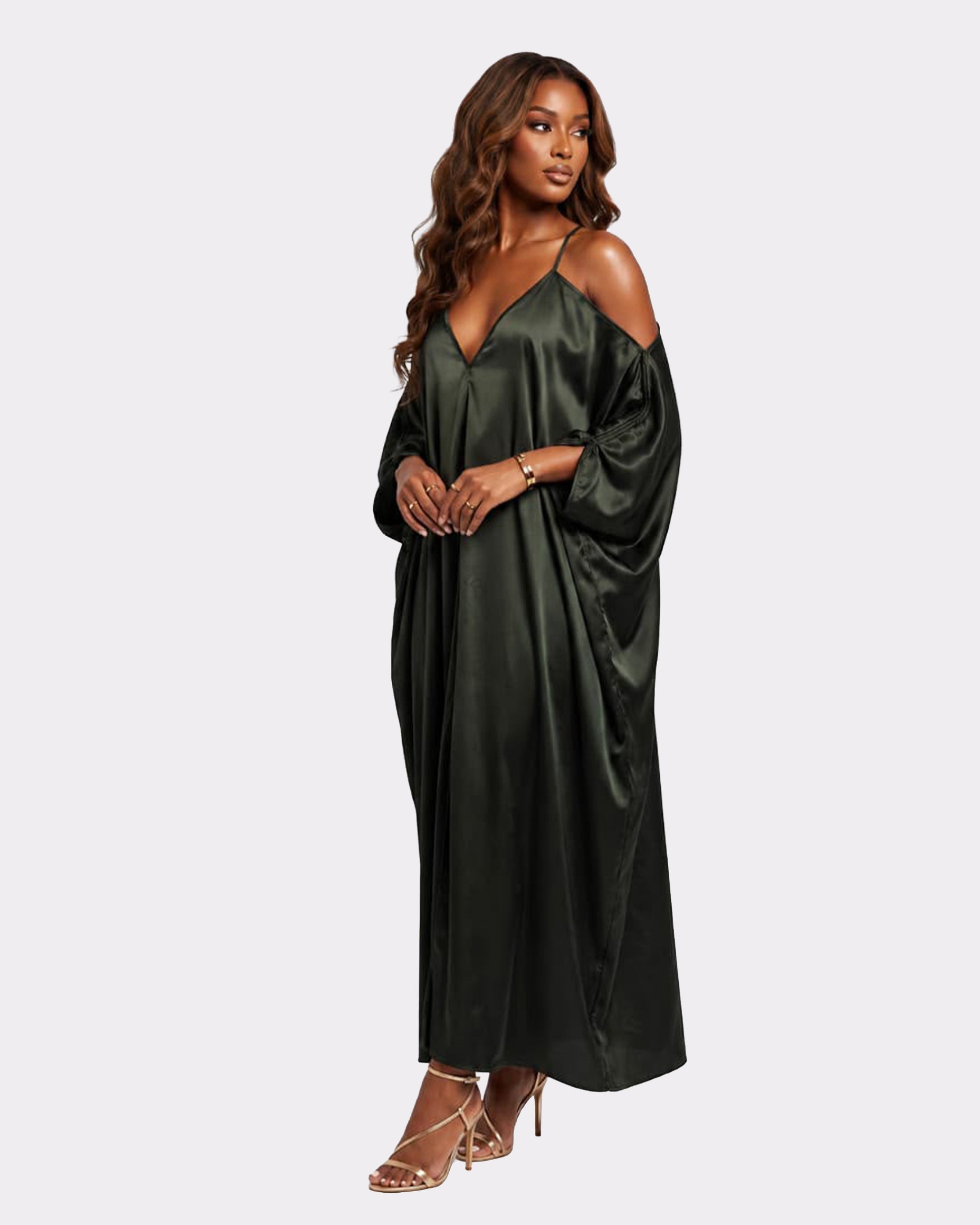 Satin Off-Shoulder Maxi Dress Josh And Nicol