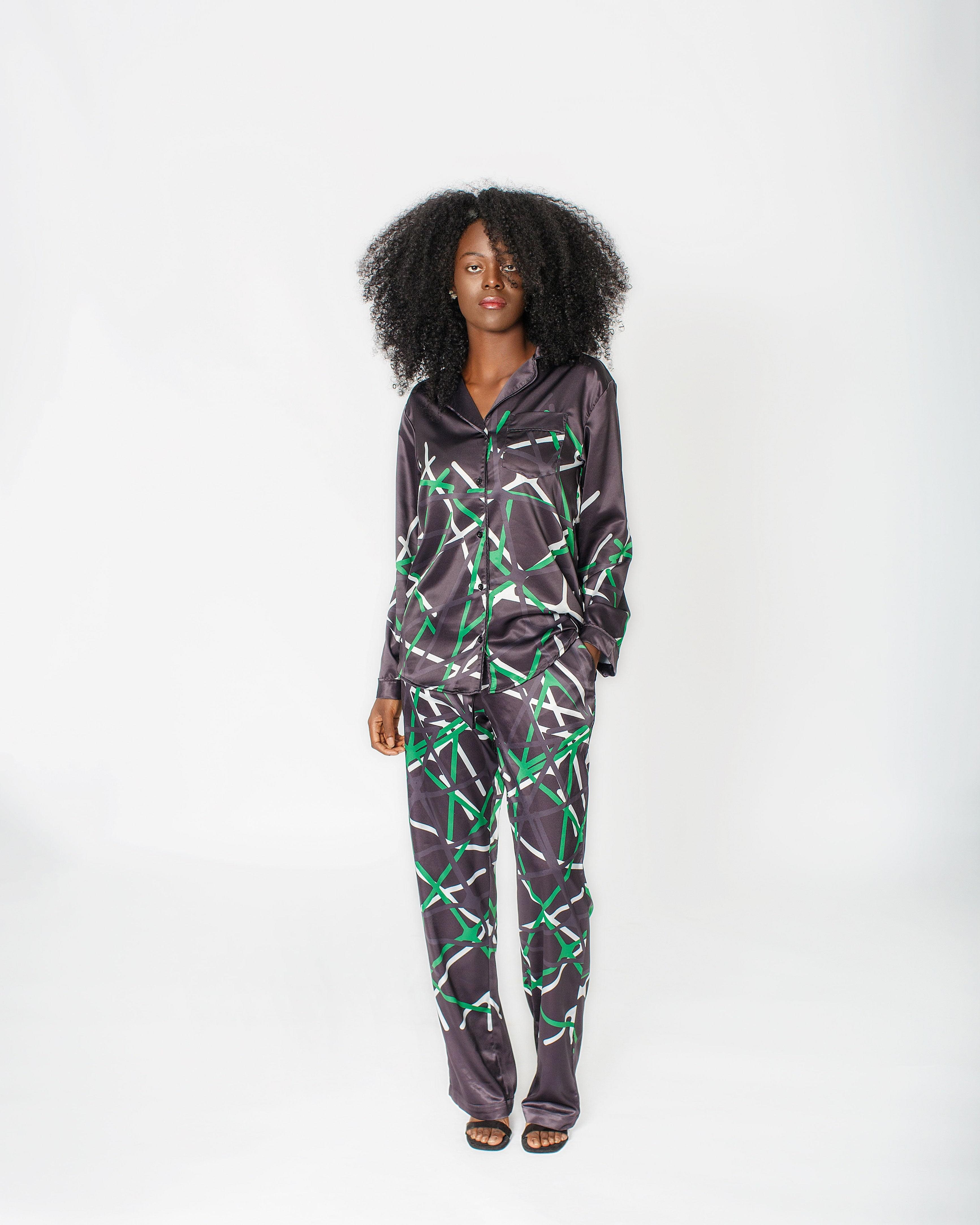 Jessie Longe Wear Set Green/Black Print
