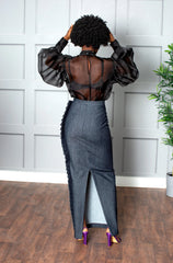 Denim side Detailed Skirt Josh And Nicol