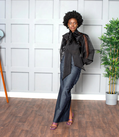 Denim side Detailed Skirt Josh And Nicol