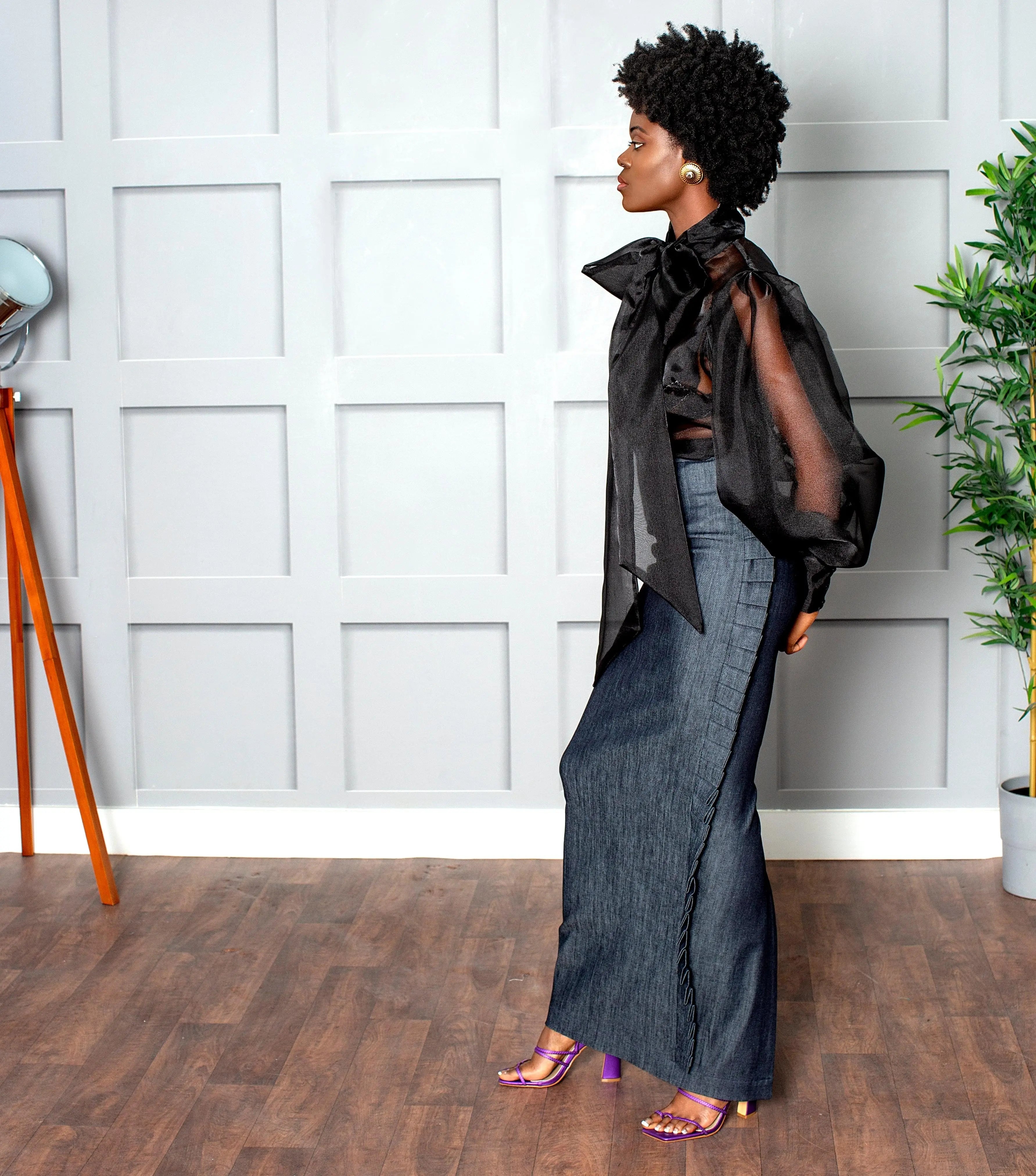 Denim side Detailed Skirt Josh And Nicol
