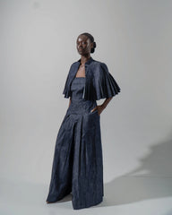 SANDRA PLEATED DENIM CAPE Josh And Nicol