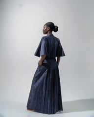 SANDRA PLEATED DENIM CAPE Josh And Nicol