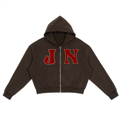 Fleece Zip-Up Boxy Hoodie ODMPOD