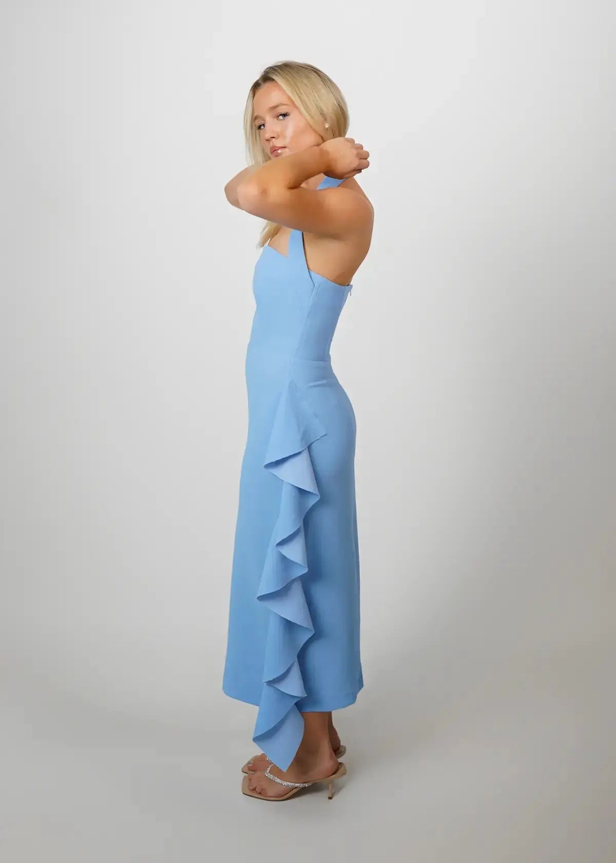 Fleur Midi Dress in Sky Blue Josh And Nicol