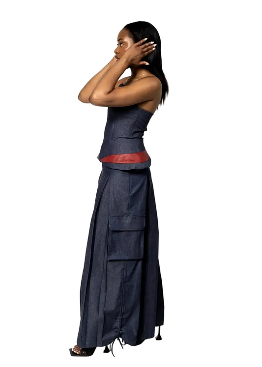 Leah Denim Cargo Pants Josh And Nicol
