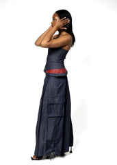 Leah Denim Bustier Top