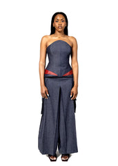 Leah Denim Bustier Top