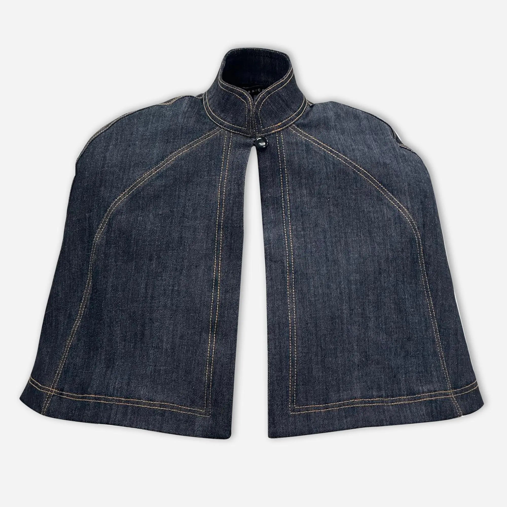 Sofia Topstitched Denim Cape Josh And Nicol