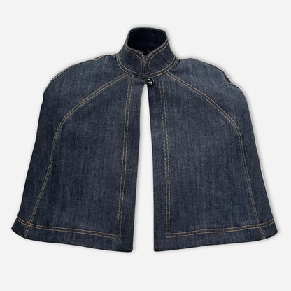 Sofia Topstitched Denim Cape Josh And Nicol