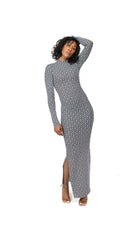 Selina Stretch Maxi Dress - Dotted Noir Josh And Nicol