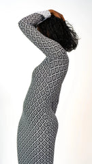 Selina Stretch Maxi Dress - Dotted Noir Josh And Nicol