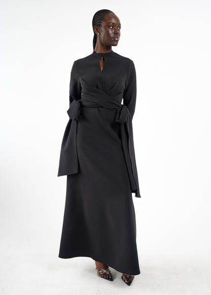 Keyhole Front Twist Maxi Dress