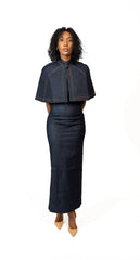 Sofia Maxi Bodycon Denim Dress and Cape Josh And Nicol