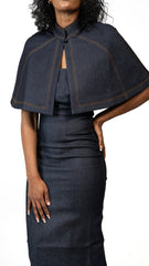 Sofia Maxi Bodycon Denim Dress and Cape Josh And Nicol
