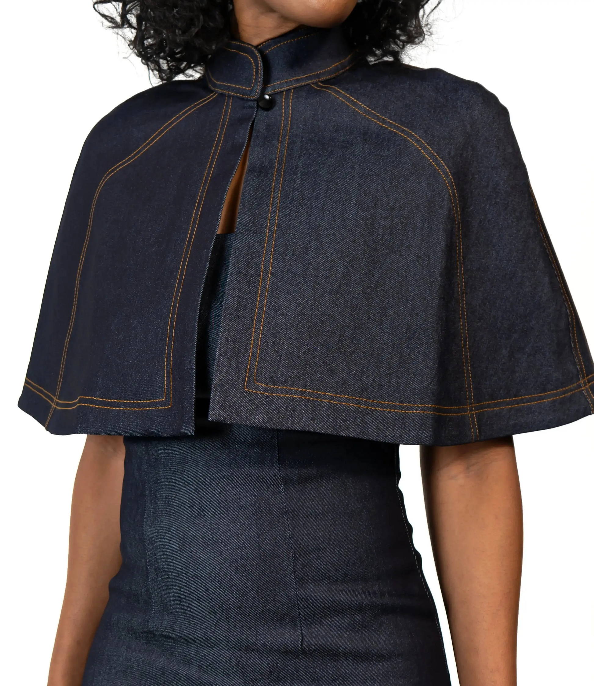 Sofia Maxi Bodycon Denim Dress and Cape - Josh And Nicol Sofia Maxi Bodycon Denim Dress and Cape - Josh And Nicol