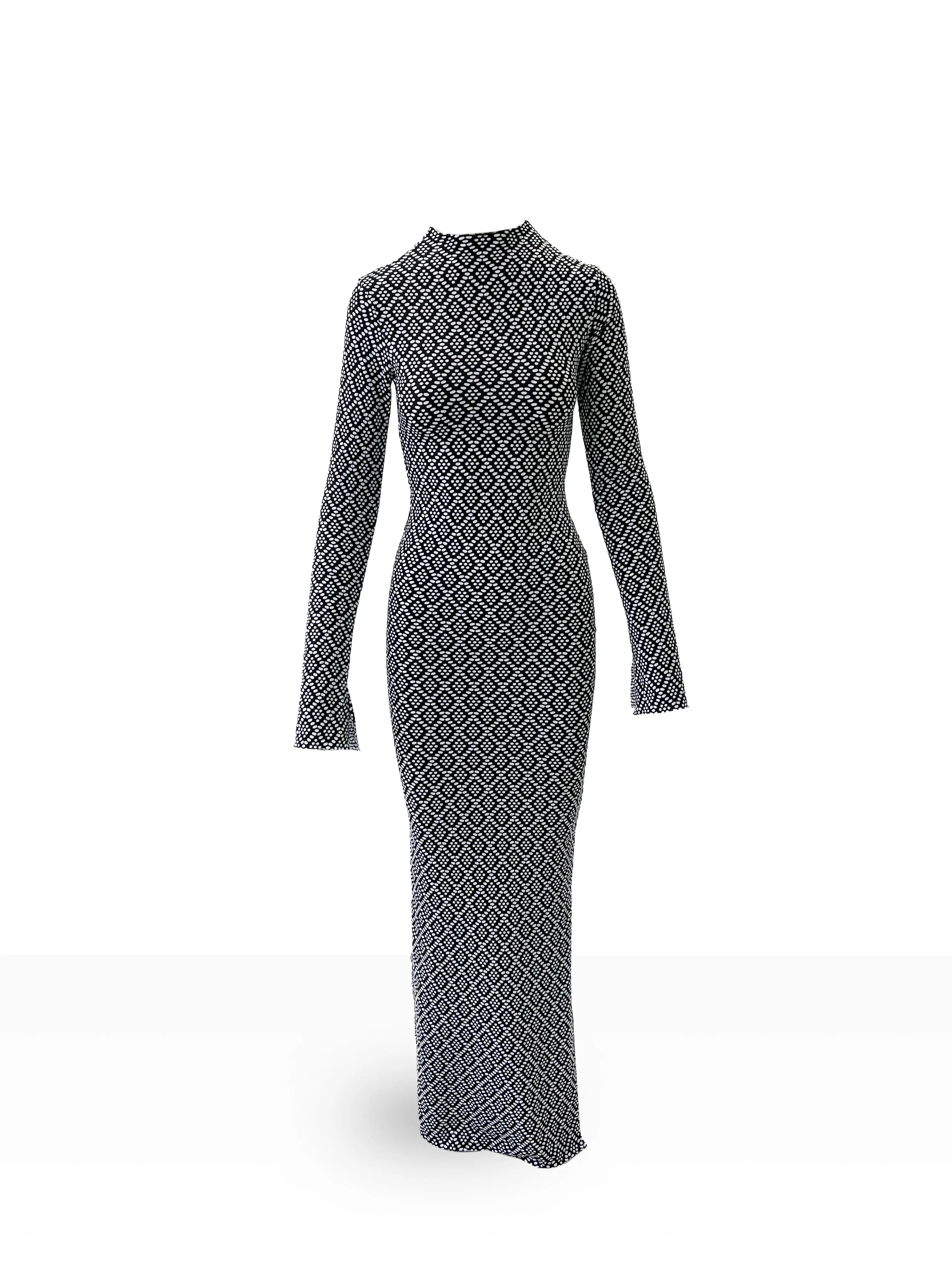 Selina Stretch Maxi Dress - Dotted Noir Josh And Nicol