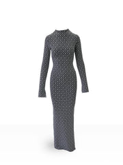 Selina Stretch Maxi Dress - Dotted Noir Josh And Nicol