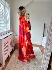 Kimono Full Length trouser and Jacket in our exclusive orange print Josh And Nicol