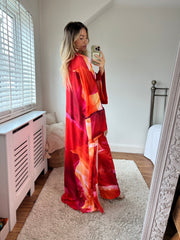 Kimono Full Length Longer Line Jacket in our exclusive orange print
