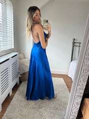 Zara Satin Maxi Dress- Royal Blue