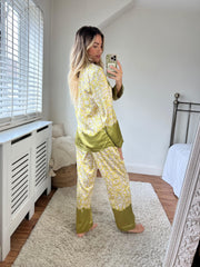 Jessie Lounge Wear Set Yellow Multi Print- Regular Length