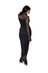 Black mesh tinsel bodycon dress