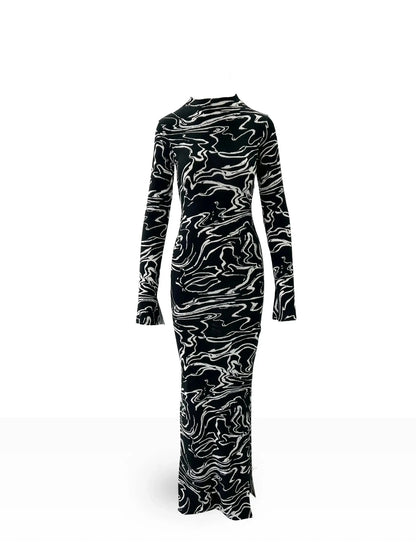 Selina Stretch Maxi Dress - Twilight Sheer Josh And Nicol