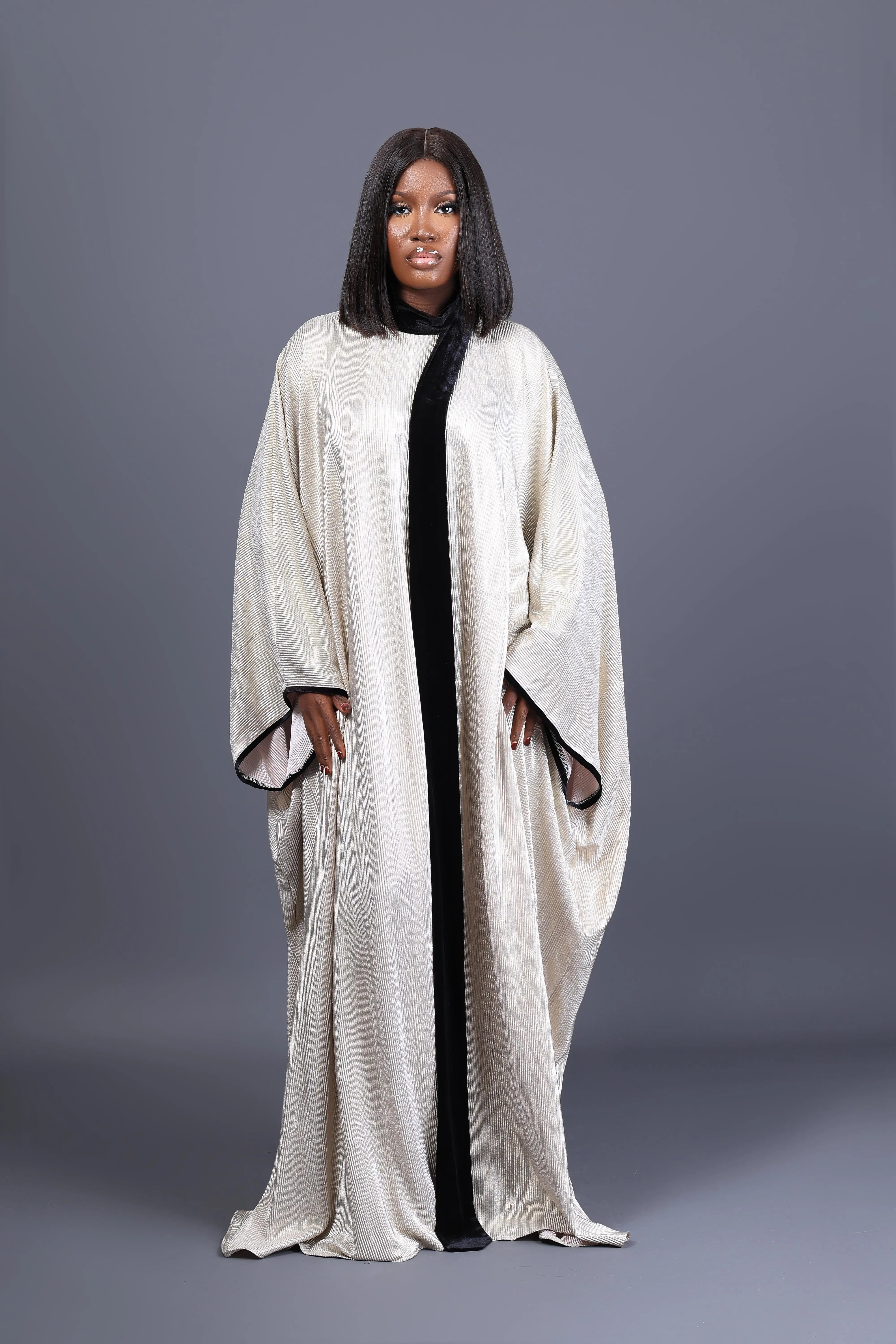 Momo Metallic RoundNeck Drape Kaftan Josh And Nicol