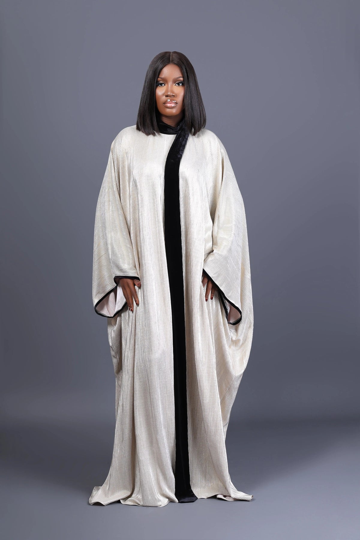 Momo Metallic RoundNeck Drape Kaftan Josh And Nicol