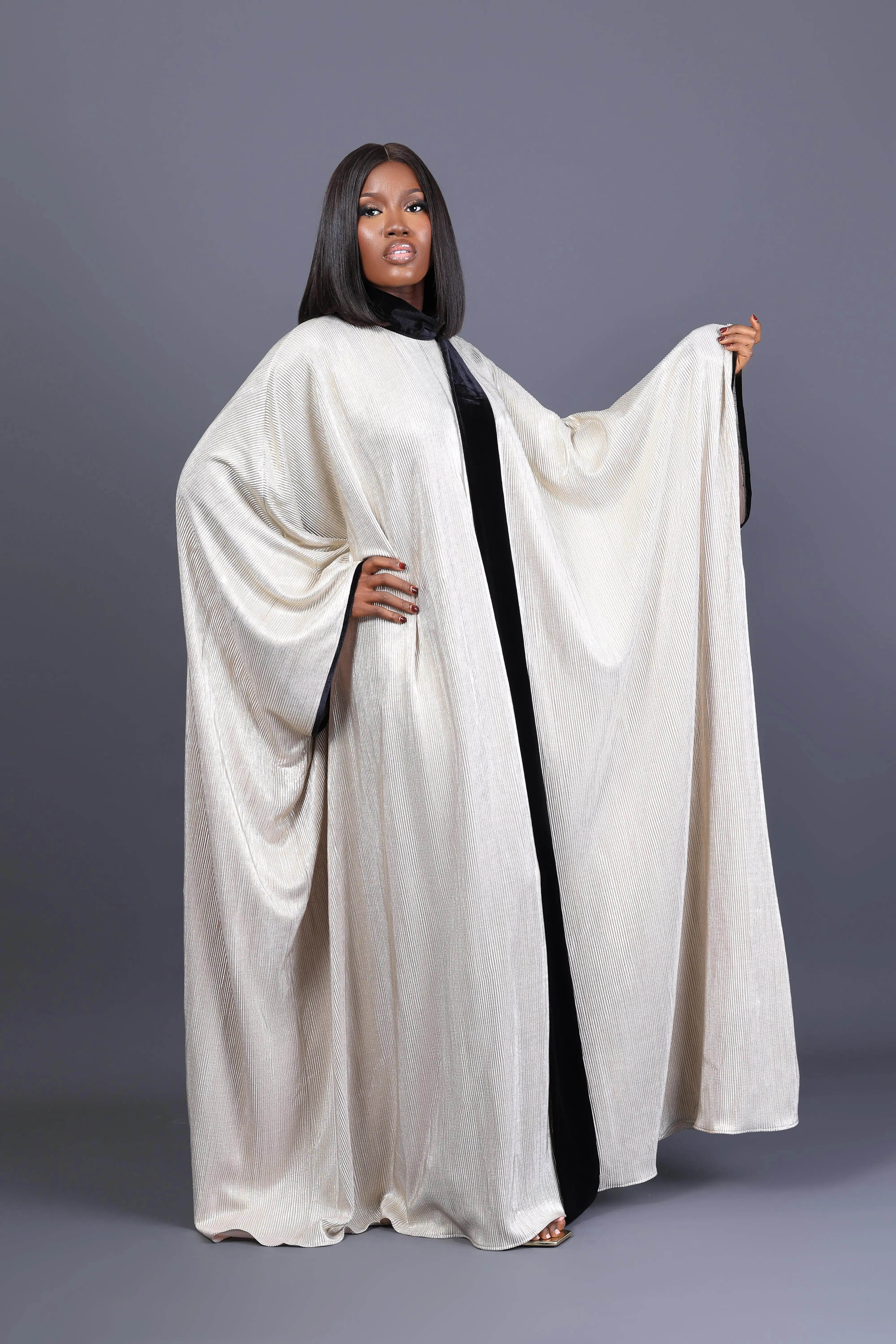 Momo Metallic RoundNeck Drape Kaftan Josh And Nicol