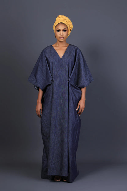 Riri Denim Kaftan Dress. Josh And Nicol