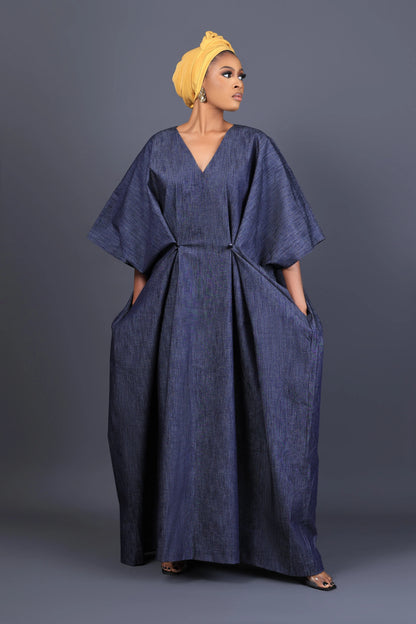 Riri Denim Kaftan Dress. Josh And Nicol