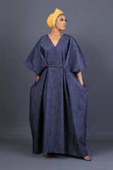 Riri Denim Kaftan Dress. Josh And Nicol