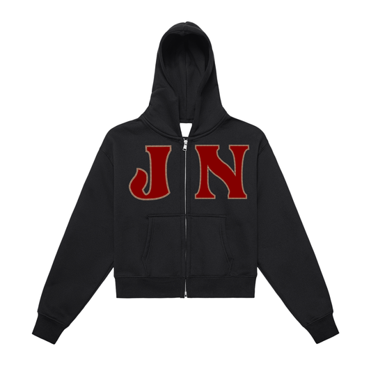 Fleeced Zip-Up Cropped Hoodie ODMPOD