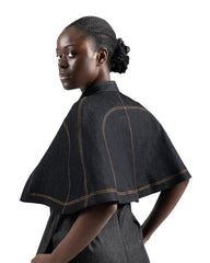 Sofia Topstitched Denim Cape Josh And Nicol