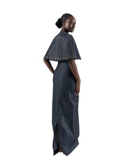 Sofia Maxi Bodycon Denim Dress and Cape Josh And Nicol