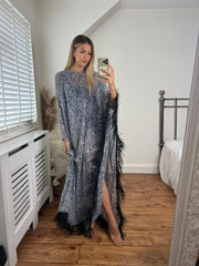 Feathered Sleeve Kaftan