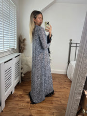 Feathered Sleeve Kaftan