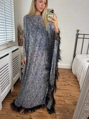 Feathered Sleeve Kaftan