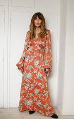 Elysia Lined Maxi Dress Orange