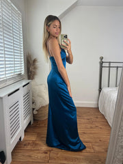 Isabella Satin Maxi Fishtail Dress