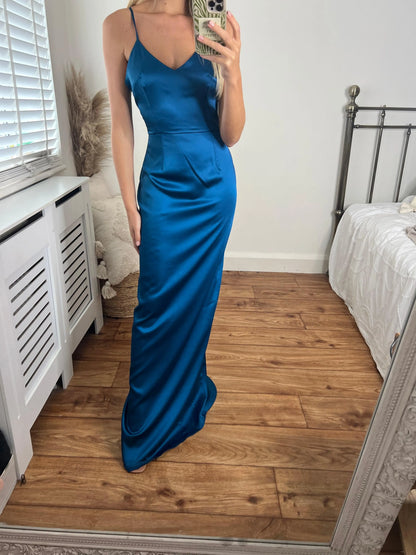 Isabella Satin Maxi Fishtail Dress Josh And Nicol